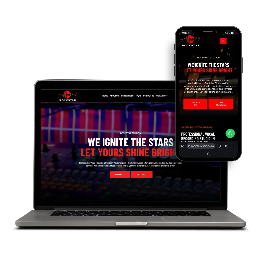 Rockstar Studio website designed by X3WEB