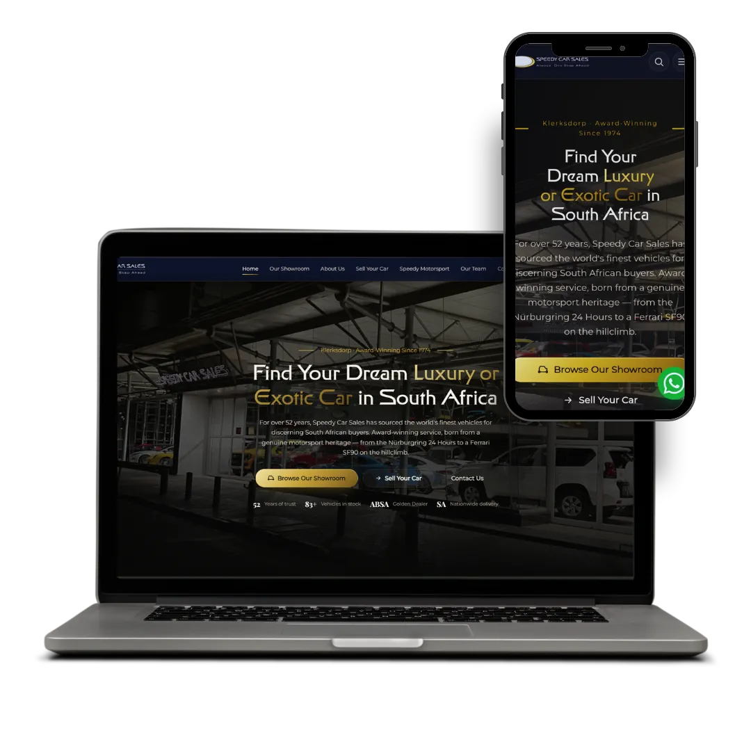 speedycarsales.co.za website designed by X3WEB