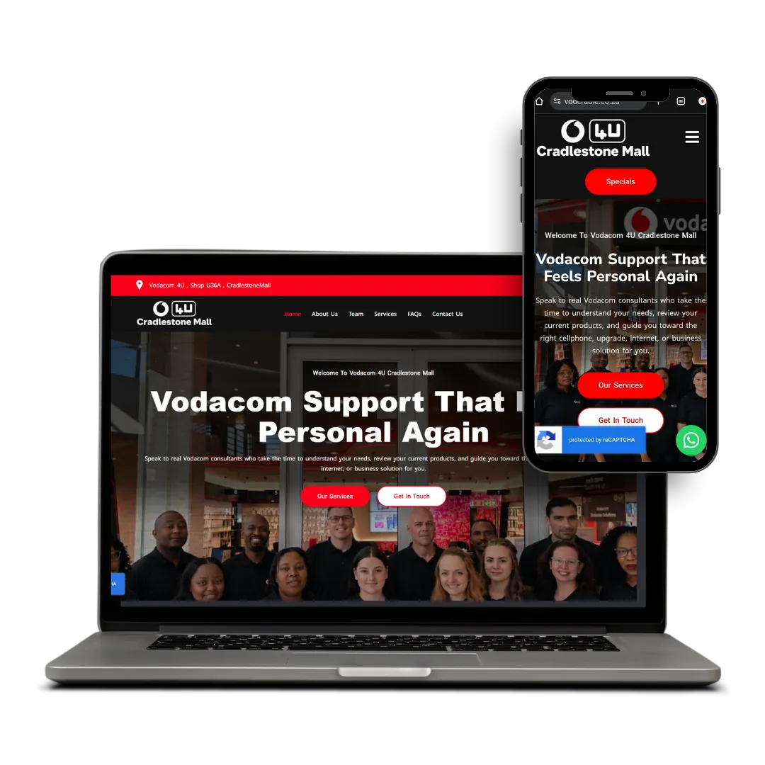 Vodacom Cradlestone website designed by X3WEB