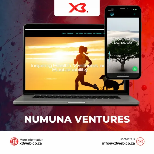 SEO-focused responsive website on mobile and desktop.