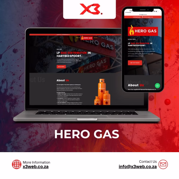 Johannesburg web designer layout preview on laptop and mobile.